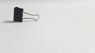 Binder or paper clip or office bind clip, stationery, realistic object on isolated white background