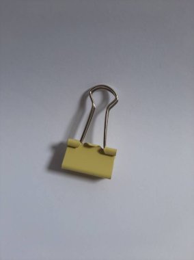 Binder or paper clip or office bind clip, stationery, realistic object on isolated white background