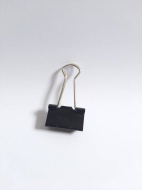 Binder or paper clip or office bind clip, stationery, realistic object on isolated white background