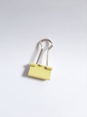 Binder or paper clip or office bind clip, stationery, realistic object on isolated white background