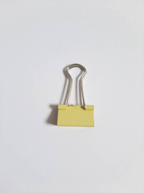 Binder or paper clip or office bind clip, stationery, realistic object on isolated white background