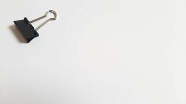 Binder or paper clip or office bind clip, stationery, realistic object on isolated white background