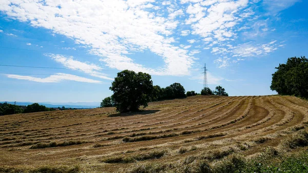 干し草の山のあるイタリアの田舎 — ストック写真