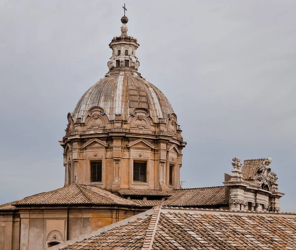 Zapierający Dech Piersiach Widok Santi Luca Martina Centrum Rzymu Stara — Zdjęcie stockowe