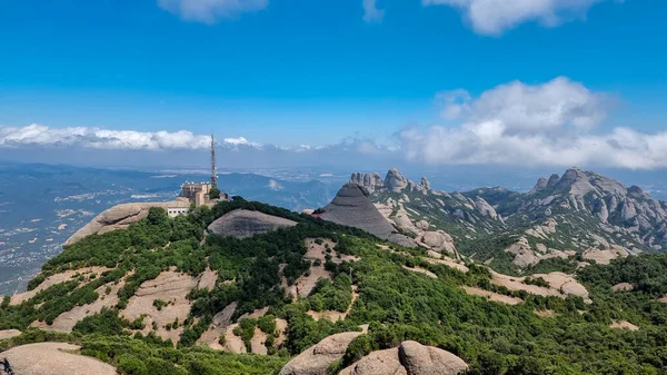 Sant Jeroni Bruc Góra Katalonii Hiszpanii Piękne Widoki Zaokrąglone Kamienie Obrazy Stockowe bez tantiem