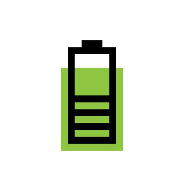 Piksel pil şarj etme seviyesi minimalist vektör çizimi. Retro oyun tasarımı. 80 'lerin bilgisayar oyunları 8 bit oyunu. Oyun konsolları kartuşlar. Mozaik illüstrasyon izole edilmiş beyaz arkaplan simgesi.