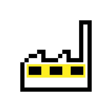 Piksel ısı güç istasyonu ikon illüstrasyon vektörü. Retro oyun tasarımı. 80 'lerin bilgisayar oyunları 8 bit oyunu. Oyun konsolları kartuşlar. Mozaik illüstrasyon izole edilmiş beyaz arkaplan simgesi.