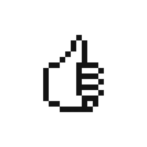 Pixel Human Hand Sign Minimalist Vector Illustration Retro Game Design — Stock Vector