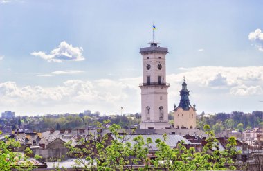 Belediye binası Lviv 'in tarihi merkezidir. 24.04.2023