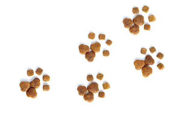 Traces Paws Cat Dog Laid Out Dry Cat Food Love — Stock Photo, Image