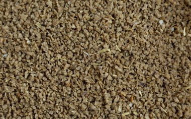 Arkaplanda kurutulmuş balıklar var. Üst görünüm. 