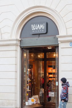 Padua, İtalya - 14 Nisan 2025: Legami Milano mağaza logosu günlük, takvim, kırtasiye, hediye fikirleri, yüksek teknoloji ürünleri, gezginler ve tüm aile için serbest zaman aralığı.