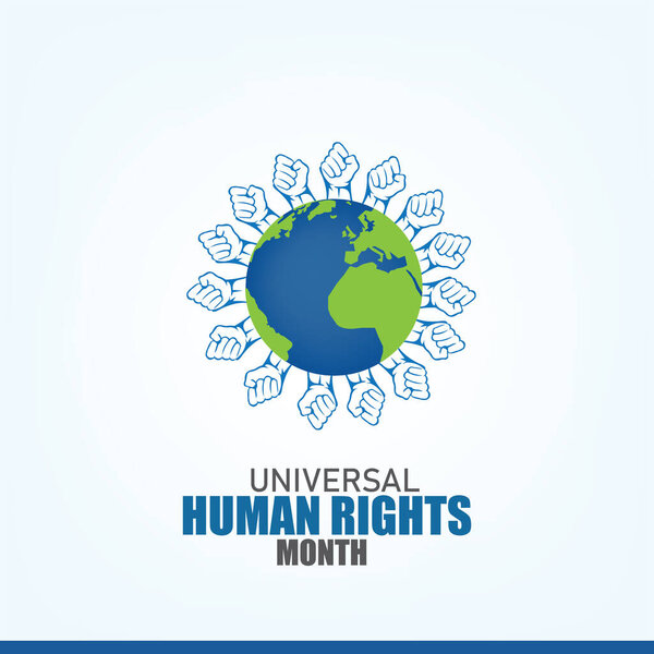 Векторная иллюстрация Всемирного месяца прав человека. Простой и элегантный дизайн