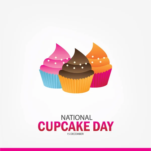 Vector Illustration National Cupcake Day Простий Виважений Задум — стоковий вектор