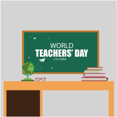 Dünya Öğretmenler Günü vektör çizimi. Basit ve zarif tasarım.