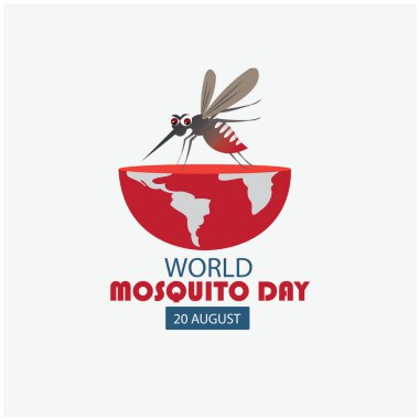 Dünya Sivrisinek Günü Vektörü 'nün temsilcisi. Basit ve zarif tasarım.