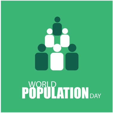 Dünya Nüfus Günü Vektörü. Medya tarihi, reklamlar, posterler için iyi. Basit ve zarif tasarım.
