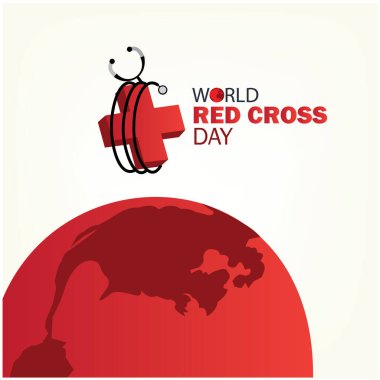 Dünya Kızılhaç Günü 'nün Vektör İllüstrasyonu. Basit ve zarif tasarım.