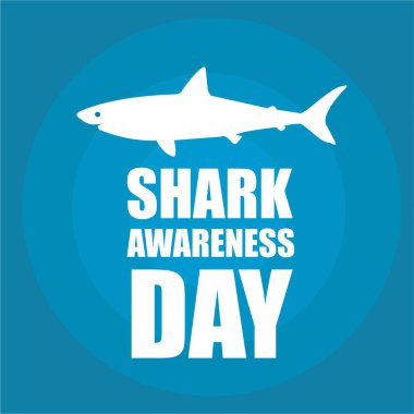 Köpekbalığı Farkındalık Günü Vektörü. Posterler ve sosyal medya reklamları için iyi. Basit ve zarif tasarım.