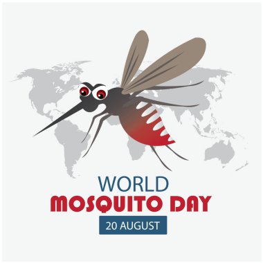 Dünya Sivrisinek Günü Vektörü 'nün temsilcisi. Basit ve zarif tasarım.