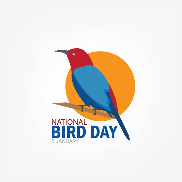 Vector Illustration National Bird Day Simple Elegant Design — Image vectorielle