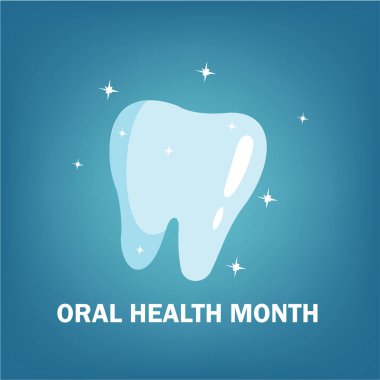 Vektör çizimi. Ağız Sağlığı Ayı. Basit ve Zarif Tasarım