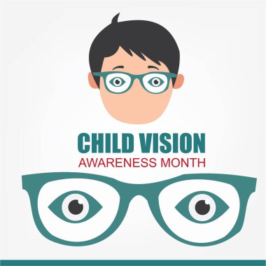 Çocuk Görme Bilinci Ay Çizim Vektör Tasarımı. Basit ve Zarif Tasarım