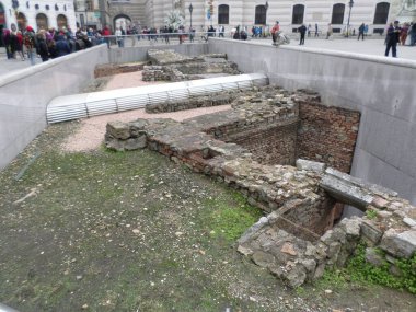Archaeological dig in the middle of Vienna. Austria