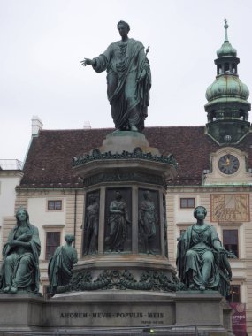 This cast bronze monument of Emperor Franz I was unveiled in 1846 and constructed in Milan. It was commissioned by Ferdinand I, the son of the Emperor Franz I of Austrial (also Emperor Franz II of the Holy Roman Empire). Vienna, Austria.