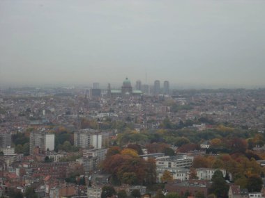 View from The Atomium. It is a landmark modernist building in Brussels, Belgium, originally constructed as the centrepiece of the 1958 Brussels World's Fair (Expo '58). Designed by the engineer Andr Waterkeyn and the architects Andr and Jean Polak.
