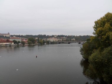 View from Charles bridge. Prague Czech Republic.