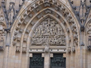 St. Vito Cathedral facade. St. Vitus Cathedral is situated entirely within the Prague Castle complex. Prague Czech Republic.