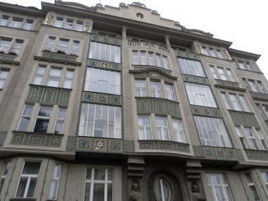 One of the buildings in the Jewish quarter of Prague. Czech republic.