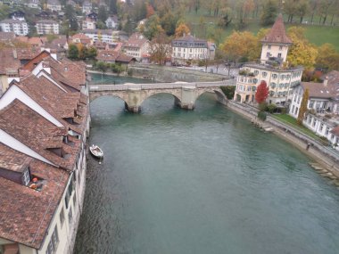 Aare River seen from the top Bern, Switzerland.