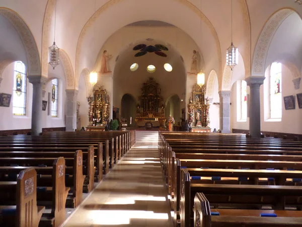 Interno Chiesa San Maurizio Zermatt Svizzera — Foto Stock
