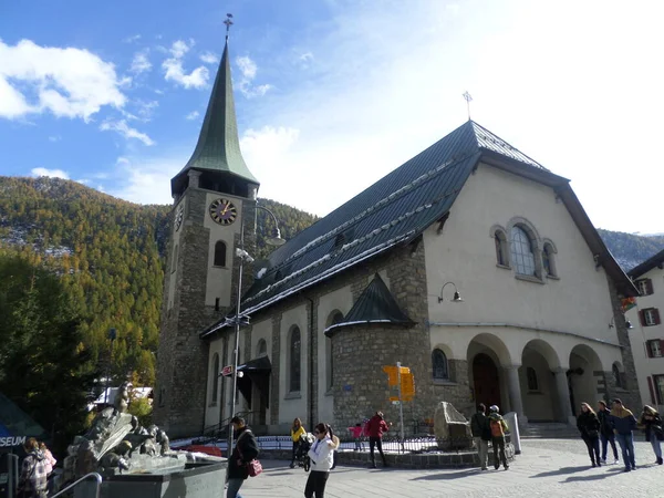 Mauritius Church Zermatt Switzerland — 스톡 사진