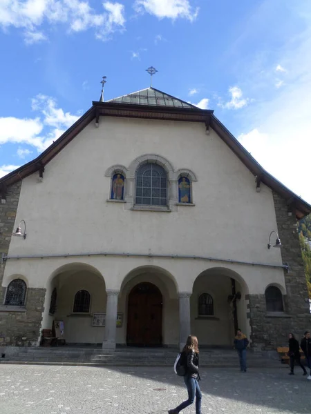 Kostel Mauricia Zermatt Švýcarsko — Stock fotografie