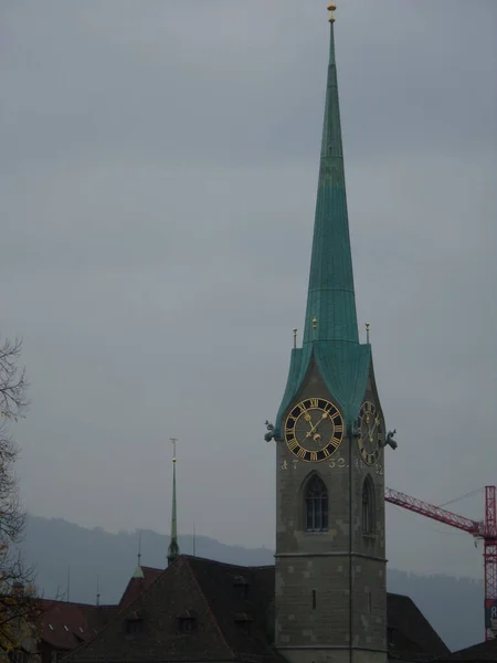 Prediger Kirche Kościół Kaznodziei Jest Jednym Najczęściej Odwiedzanych Kościołów Zurychu — Zdjęcie stockowe