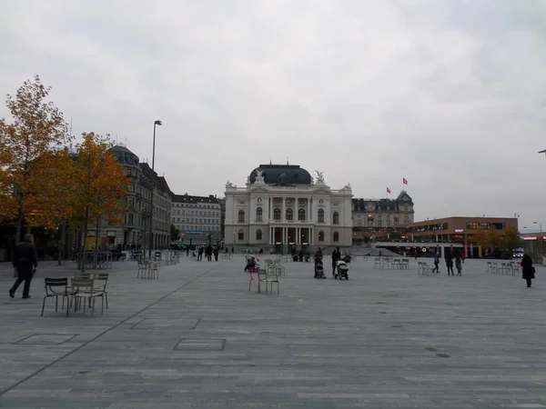 Sechselutenplatz Цюрихская Оперная Площадь Швейцария — стоковое фото
