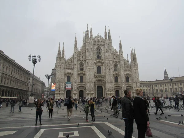 Дуомо Або Собор Мілану Будівля Була Побудована Протягом Майже Шести — стокове фото