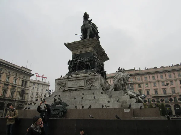 두오모 Piazza Del Duomo 이탈리아의 광장중 수도의 중앙에 광장이다 이탈리아의 — 스톡 사진