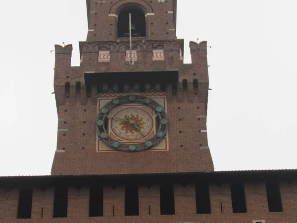 Zamek Sforzesco Został Zbudowany Latach 1360 1370 Jako Dom Rodziny — Zdjęcie stockowe