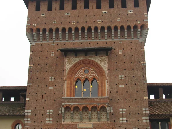 Castello Sforzesco Costruito Tra 1360 1370 Come Dimora Della Famiglia — Foto Stock
