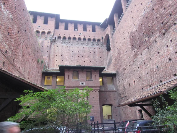 Het Kasteel Van Sforzesco Werd Gebouwd Tussen 1360 1370 Als — Stockfoto