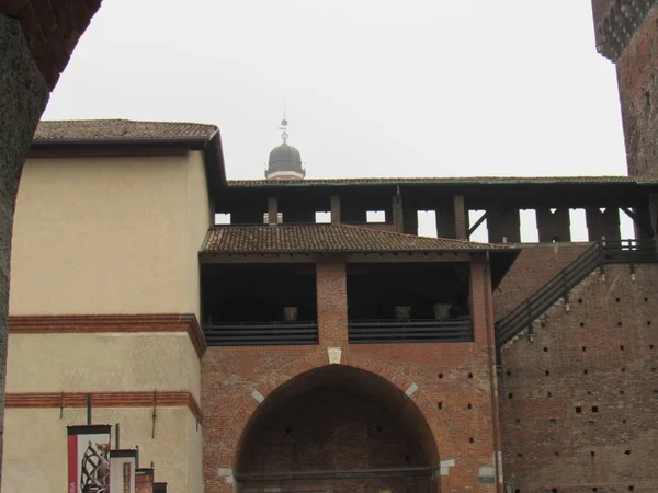 Castelo Sforzesco Foi Construído Entre 1360 1370 Como Casa Família — Fotografia de Stock