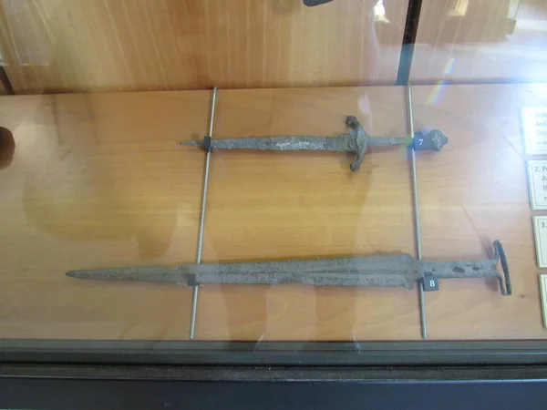 Ortaçağ Silahları Zırhı Talya Nın Milano Kentindeki Sforzesco Kalesi Müzesinde — Stok fotoğraf