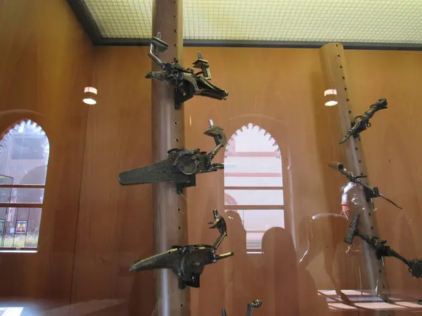 Armes Médiévales Armures Exposées Musée Château Sforzesco Milan Italie — Photo