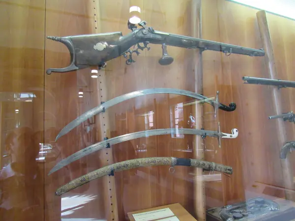 Середньовічна Зброя Броня Виставляються Музеї Замку Сфорцеско Мілані Італія — стокове фото
