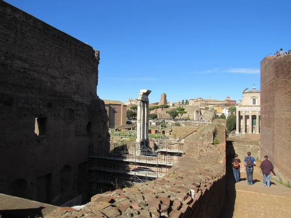 Ρωμαϊκό Φόρουμ Οποίο Ήταν Τόπος Όπου Συγκεντρώθηκε Όλο Εμπορικό Κέντρο — Φωτογραφία Αρχείου