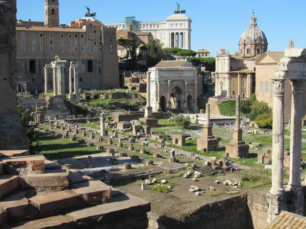 Римський Форум Місце Був Зосереджений Комерційний Центр Стародавнього Риму Громадяни — стокове фото